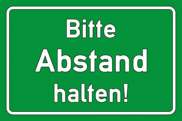 ds9 DiskretionSchild ds-v2 - Bitte Abstand halten - grün g2347