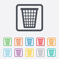 Recycle bin sign icon. Bin symbol.