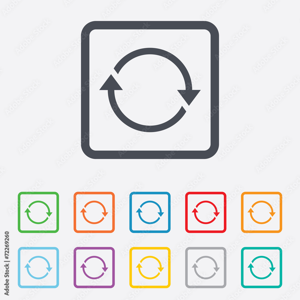 Poster rotation icon. repeat symbol. refresh sign.
