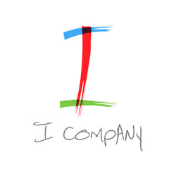 Vector initial letter I, scrawled text