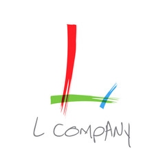 Vector initial letter L, scrawled text