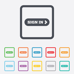 Sign in with arrow sign icon. Login symbol