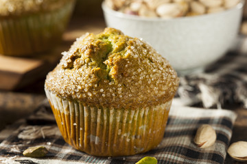 Homemade Green Pistachio Muffins