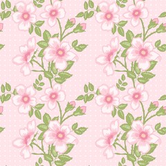 seamless floral pattern with dots