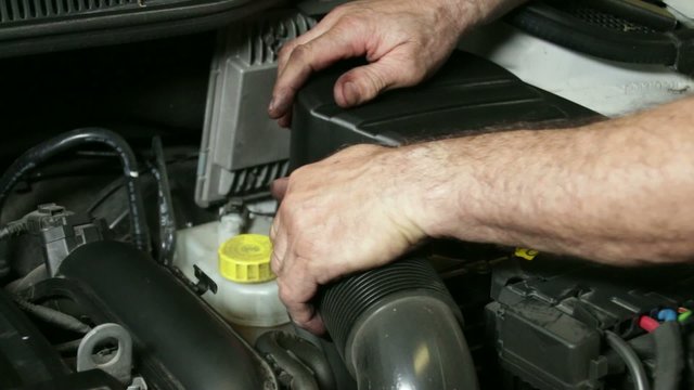 Car Repair Mechanic Mounting Automobile Air Filter