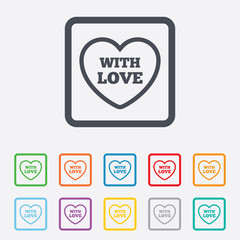 Heart sign icon. With Love symbol.