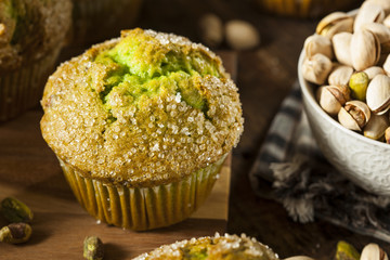 Homemade Green Pistachio Muffins