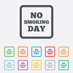 No smoking day sign icon. Quit smoking day.