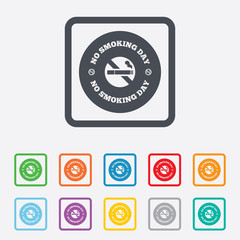 No smoking day sign icon. Quit smoking day.