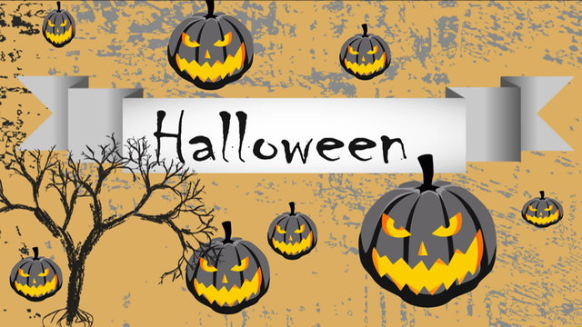 Halloween creepy pumpkins animated.