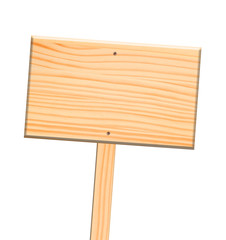 Wooden sign, isolated, clipping path.