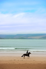 horse and rider at the maharees