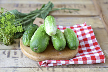 Set for home canning cucumbers on a background of onion, dill, p