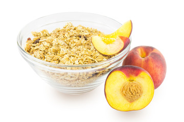Cereal and peaches