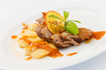 Duck Breast with orange sauce
