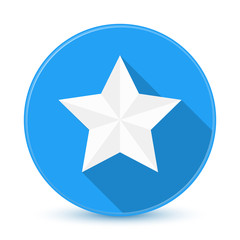 Blue star icon button with long shadow	2