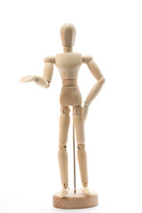 Wooden figurines posed isolated