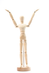 Wooden figurines posed isolated