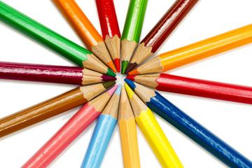 Fototapeta premium Color pencils lay around