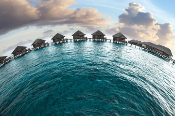 Obraz na płótnie Canvas Maldives. houses on piles on water