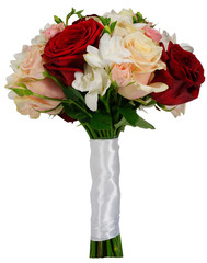 Bridal rose bouquet on their own stems