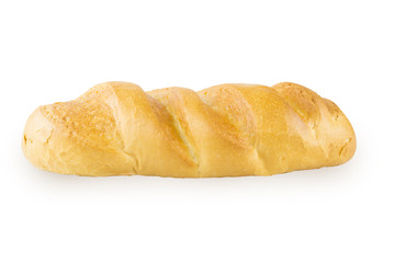 Loaf of bread on a white background