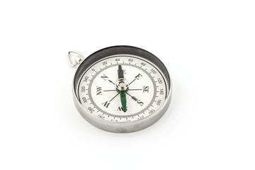 Old Compass on white background.