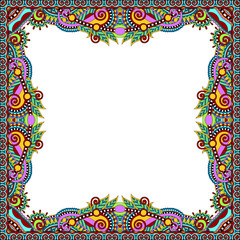floral vintage frame, ukrainian ethnic style