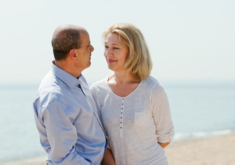  mature couple at sea vacation