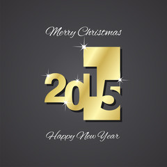 Gold plate 2015 black background vector