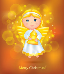 Christmas card with angel