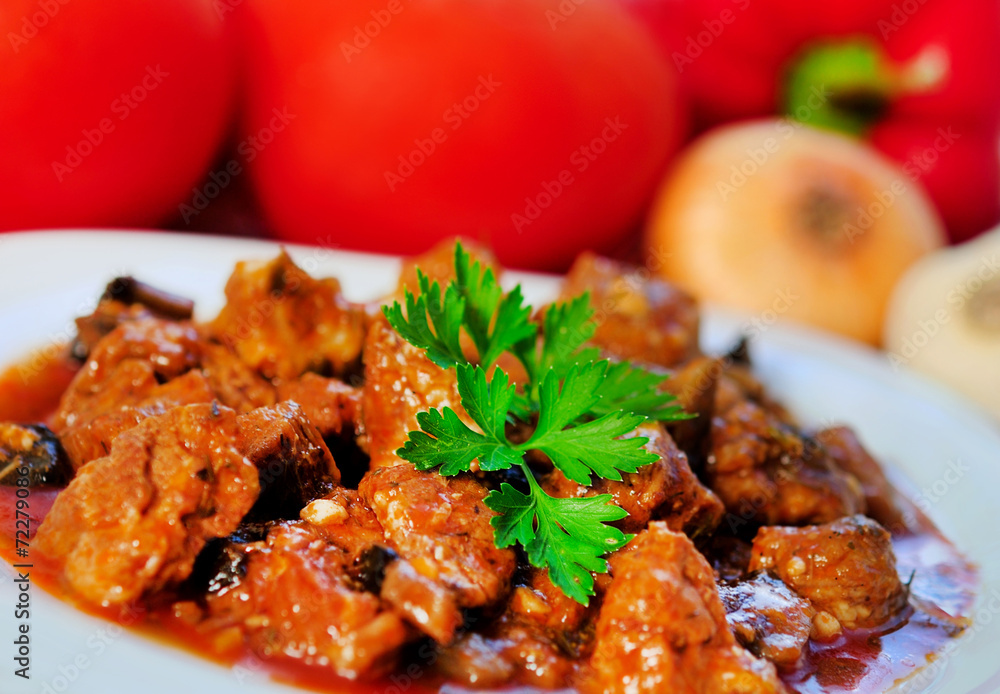 Canvas Prints Pork meat stew