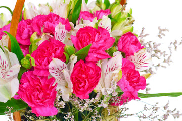 Colorful Flowers Bouquet Isolated on White Background