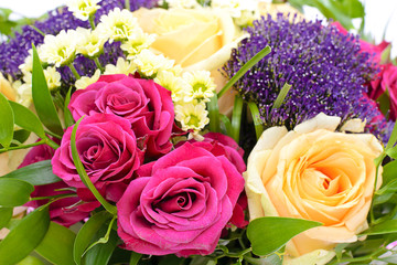 Colorful Flowers Bouquet Isolated on the White Background
