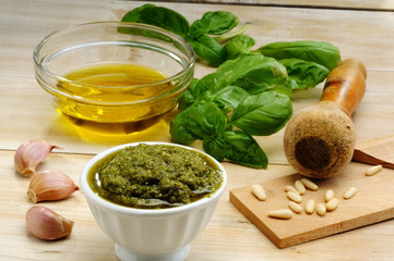 Ingredients for pesto Genovese