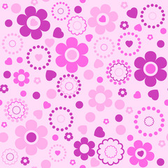 Fototapeta na wymiar Seamless floral pattern in pink tones