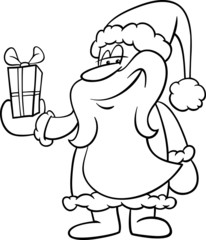 santa with gift coloring book