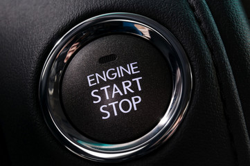 Car engine start and stop button.