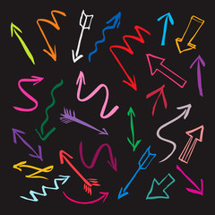 set of color vector arrows