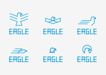 Abstract Birds Signs - vector icons set.