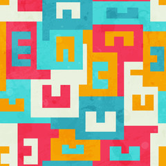 funky bright maze seamless pattern