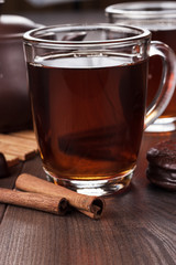 cup of tea with cinnamon sticks