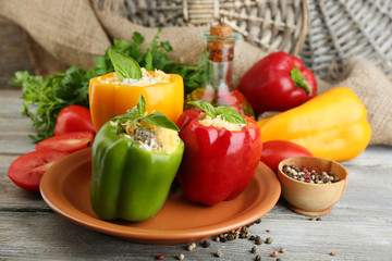 Composition with stuffed peppers