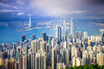 Horizon de ville de Hong Kong, Chine