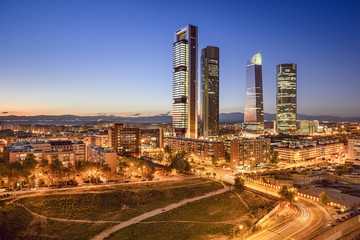 Fototapeta premium Madrid, Spain Financial District
