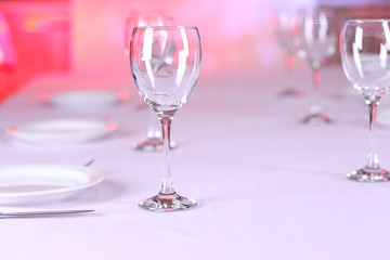 Table setting in restaurant