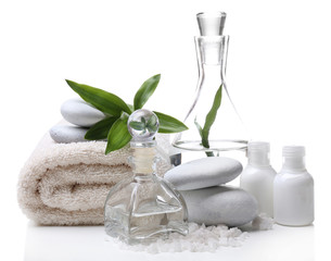 Spa setting isolated on white
