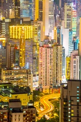 Rolgordijnen Hong Kong city Skyline © vichie81