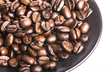 Coffee beans in the dish