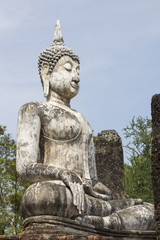 Fototapeta na wymiar Ancient Buddha Statue of Sukhothai, World heritage in Thailand